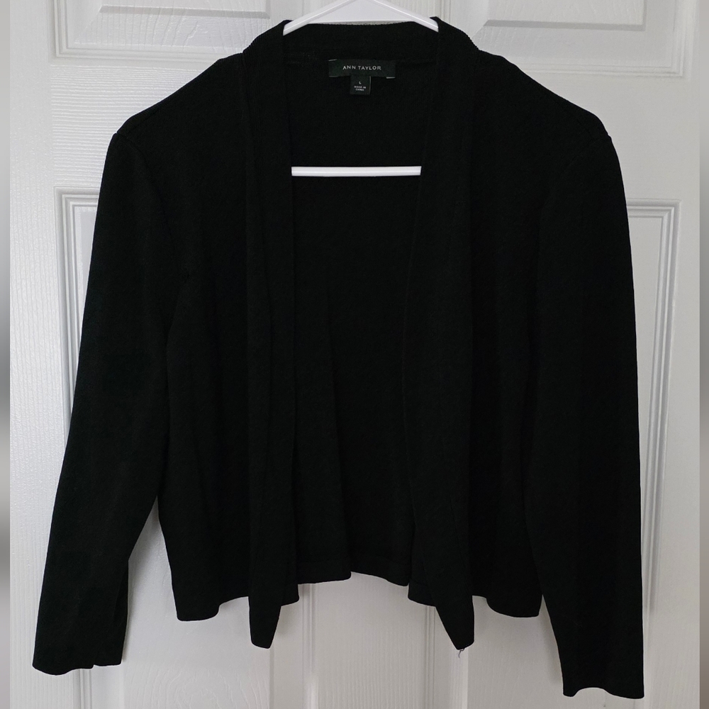 Ann Taylor Black Open-Front Women's Cardigan